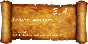 Bodacz Ametiszt névjegykártya